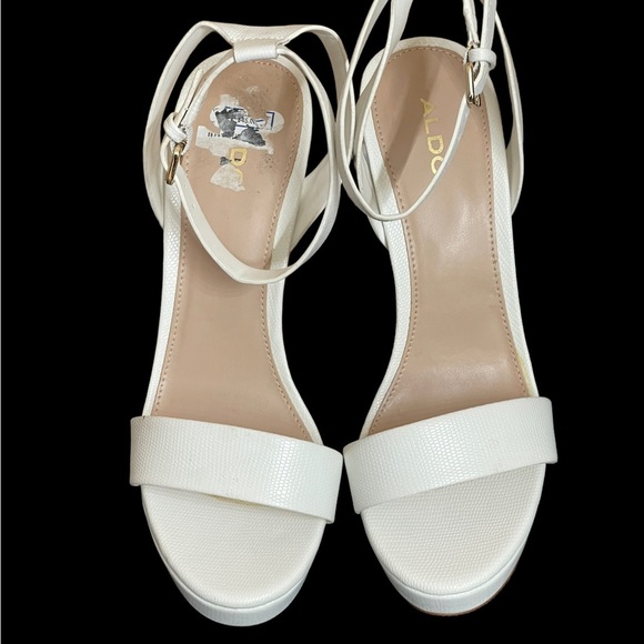 Aldo Pallidus White block heels size 9M - Picture 8 of 12